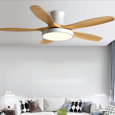 Modern Flush Mount Ceiling Fans Metal LED Fan Lighting for Bedroom