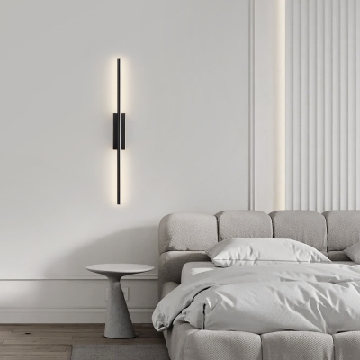 Modern Linear Wall Light Sconces LED Black Flush Mount Wall Sconce for Living Room