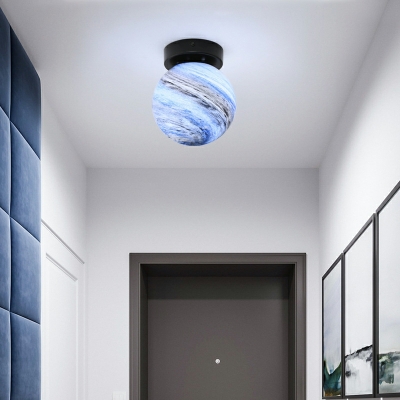 Single Bulb Sconce Light Fixture Globe Glass Shade Wall Mounted Lighting