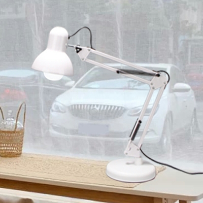 Single Light Night Table Lamp White Metallic E27 Bulb Table Lamp for Bedroom