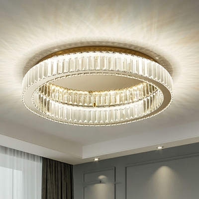 1-Light Ceiling Mounted Lights Modernist Style Ring Shape Metal Flush Light Fixtures