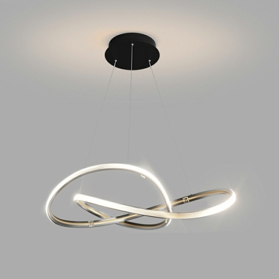 1-Light Suspension Light Modernist Style Round Shape Metal Hanging Lamp