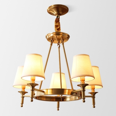 Brass Pendant Lighting Fixtures with Fabric Shade Hanging Pendant Lights