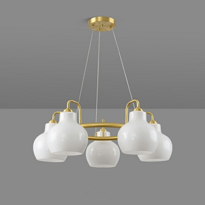 Contemporary Globe Pendant Ceiling Fixture Lamp Metal and Glass Chandelier Hanging Light Fixture