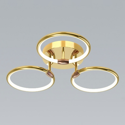 Gold Rings Flush Light Fixtures Aluminum and Acrylic Flush Mount Light Fixtures
