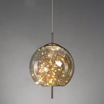 Minimalism Warm Light Faceted Pendant Ceiling Lights Closed Glass Hanging Pendant Lights
