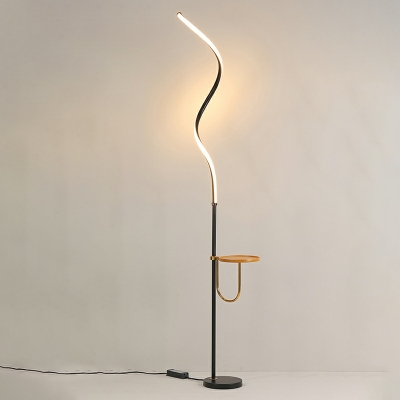 1-Light Floor Lamps Contemporary Style Linear Shape Metal Standing Lamp
