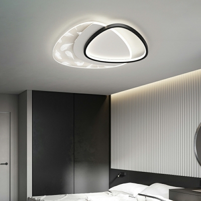 3-Light Flush Light Fixtures Minimalist  Style Geometric Shape Metal Ceiling Mounted Lights