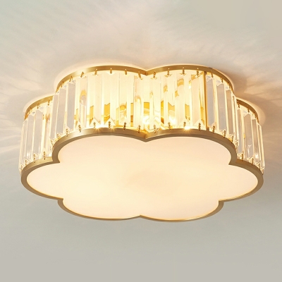4-Light Ceiling Mounted Lights Modernist Style Flower Shape Metal Flush Light Fixtures