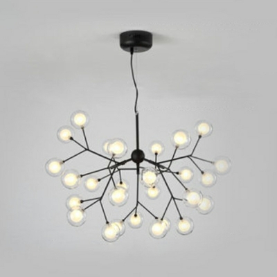 54-Light Flush Light Fixtures Contemporary Style Globe Shape Metal Ceiling Mounted Lights