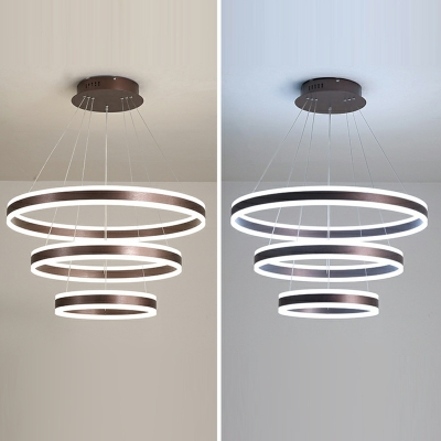 6-Light Chandelier Light Fixture Modernist Style Round Shape Metal Hanging Lamp