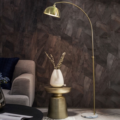 Minimalistic Style Standing Floor Lamp Single Bulb Floor Lighting in Gold