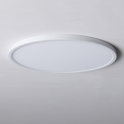 1-Light Flush Light Fixtures Simplistic Style Round Shape Metal Ceiling Mounted Lights