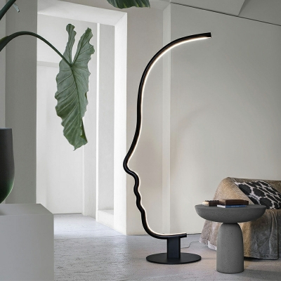 1 Light Standard Lamps Modern Style Metal Floor Lamps for Living Room
