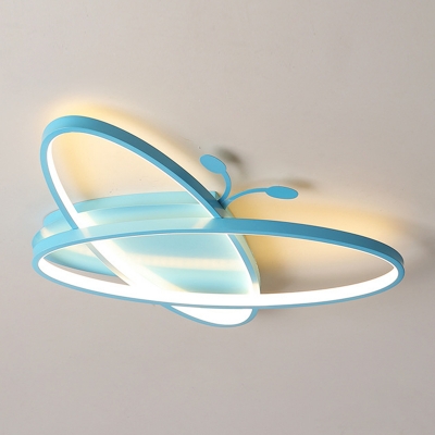 2-Light Ceiling Mount Chandelier Contemporary Style Butterfly Shape Metal Flushmount Lighting