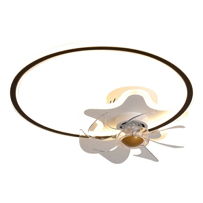 Acrylic Shade Ceiling Fans Ring Shape LED Contemporary Fan Lighting