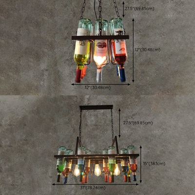 Art Deco Wine Bottle And Wine Glass Chandelier Glass Pendant Lights