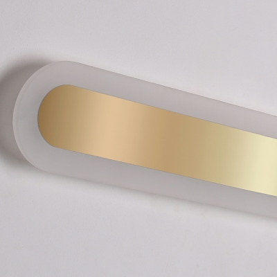 Golden Linear Flushmount Lighting with Acrylic Shdade Led Flush Mount Ceiling Fixture