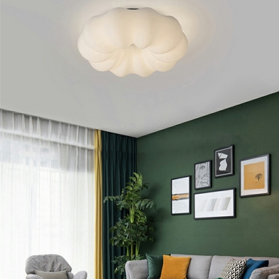 White Flush Mount Ceiling Chandelier Modern Minimalism Ceiling Mounted Fixture for Living Room