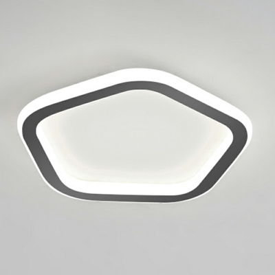1-Light Flush Chandelier Lighting Modern Style Geometric Shape Metal Ceiling Mounted Lights
