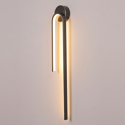 1-Light Wall Mount Lighting Contemporary Style Linear Shape Metal Sconce Light Fixtures