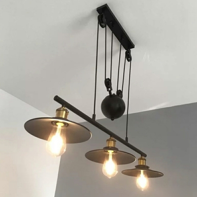 3-Light Hanging Lamp Kit Minimalism Style Cone Shape Metal Pendant Ceiling Lights