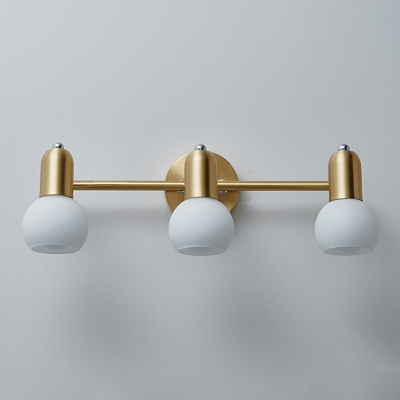3-Light Wall Mount Lighting Contemporary Style Ball Shape Metal Sconce Light Fixtures