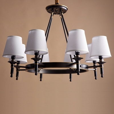 Art Deco Circular Chandelier Light Fixtures Fabric Ceiling Chandelier