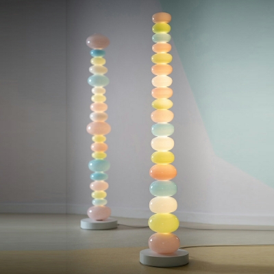 Minimalism Standing Floor Lamp Multi-Color Glass Shade LED Standing Light