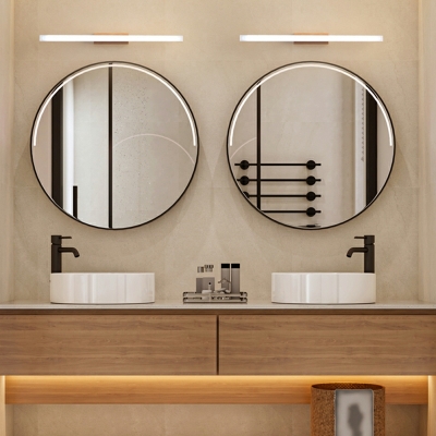 Modern Bathroom Vanity Light Wooden Linear Shape LED Vanity Lighting