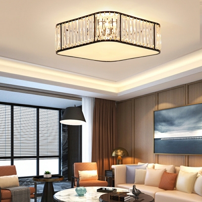 Saure Ceystal Flush Mount Lighting Fixtures Modern Ceiling Mounted Fixture for Living Room