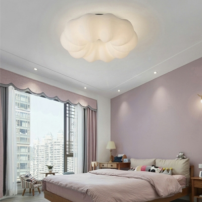 White Flush Mount Ceiling Chandelier Modern Minimalism Ceiling Mounted Fixture for Living Room
