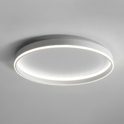 White Round Shape Flush Mount Lighting Metal wirh Acrylic Shade LED Flush Light