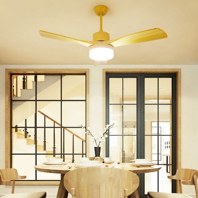 Wooden Fan Lighting Minimalistic Style LED with Acrylic Shade Ceiling Fans
