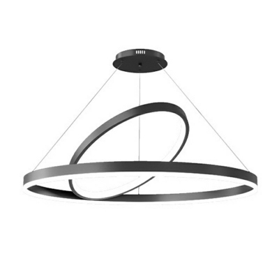 2-Light Hanging Lamp Kit Minimalism Style Ring Shape Metal Pendant Ceiling Lights