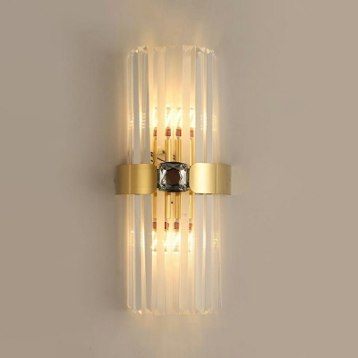 2-Light Wall Sconce Lighting K9 Crystal Wall Mounted Light Fixture for Bedroom