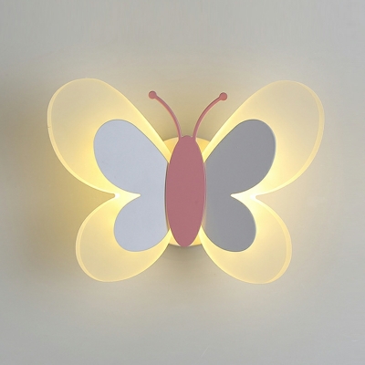 Butterfly-Shape Wall Sconce Lighting Metal with Acrylic Shade Sconce Light Fixture