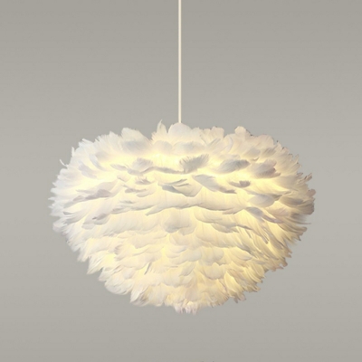 Hanging Ceiling Light Modern Style Feather Pendant Light Fixtures for Living Room