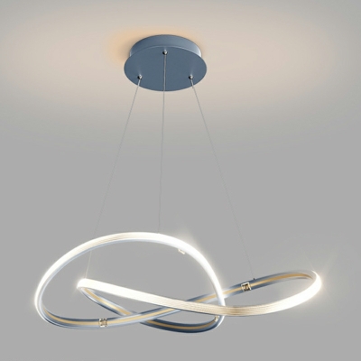 1-Light Suspension Light Modernist Style Round Shape Metal Hanging Lamp