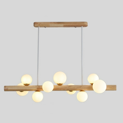 9-Light Hanging Lamp Kit Minimalism Style Ball Shape Glass Down Lighting Pendant