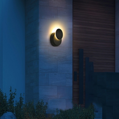 Art Deco Moon Sconce Light Fixture Acrylic and Metal Wall Sconce Lighting