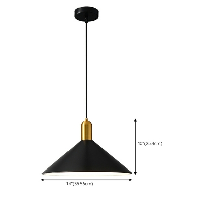 Cone Pendant Light Modern Style Metal Suspended Lighting Fixture for Living Room