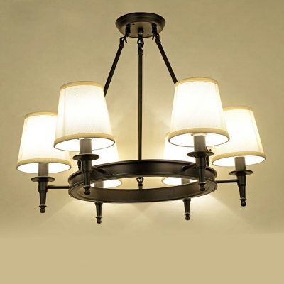 Contemporary Circular Chandelier Light Fixtures Fabric Ceiling Chandelier