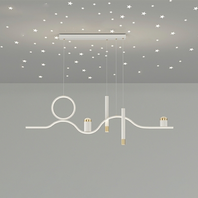 Contemporary Linear Spotlight Island Chandelier Lights Metal Ceiling Pendant Light