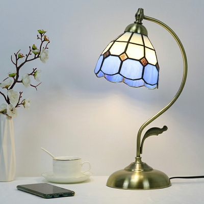 Designer Dome Reading Book Light Metal and Glass Small Desk Lamp Table Lamp