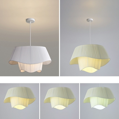 Fabric Shade Hanging Ceiling Lights 3 Bulbs Down Lighting Pendants