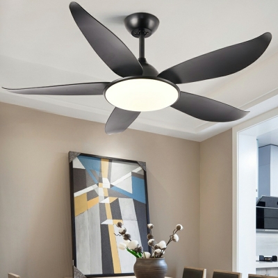 Metal Fan Lighting Minimalistic LED Ceiling Fan for Living Room Bedroom