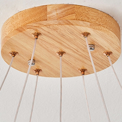 Modern Globe Pendant Ceiling Fixture Lamp Wood and Glass Chandelier Hanging Light Fixture