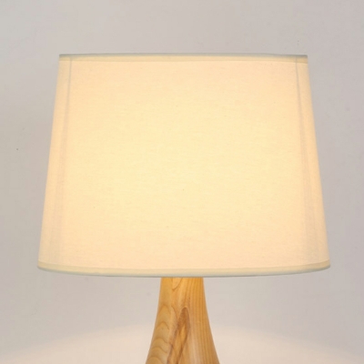 Modernism Conical Fabric and Ceramic Table Lamp Night Table Lamps for Bedroom
