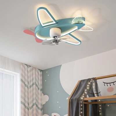 Plane Modern Ceiling Lights Minimalism Ceiling Fans for Kid's Room